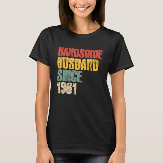 Camiseta Hus guapo, 62° aniversario de Boda para hombres (Anverso)