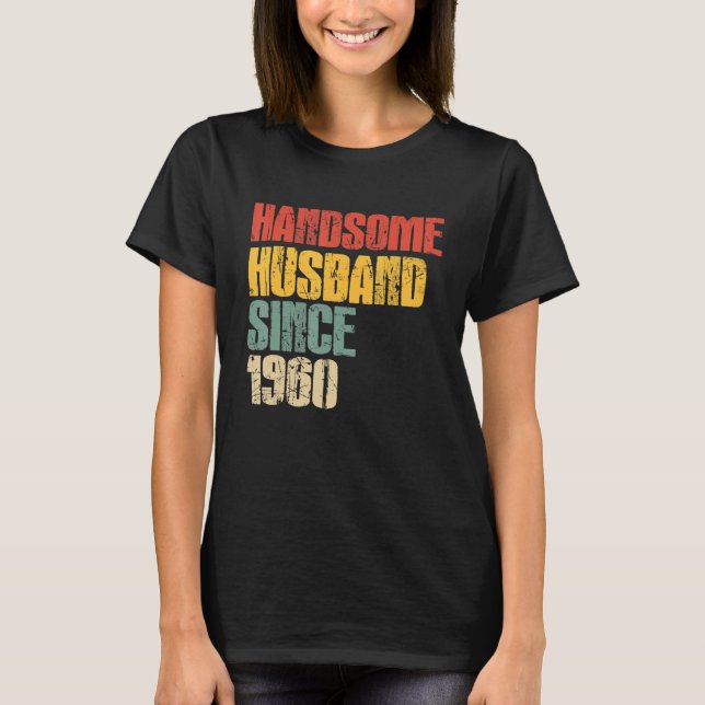 Camiseta Hus guapo, 63 años de Boda para hombres (Anverso)