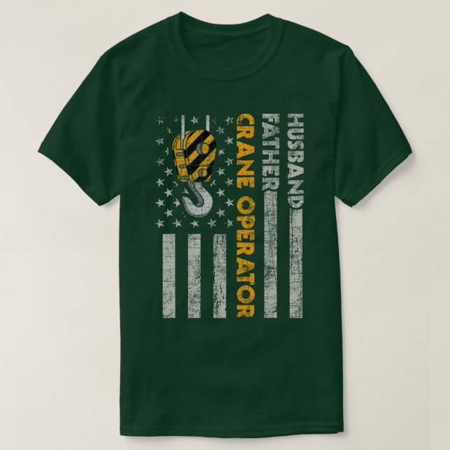 Camiseta Hus Padre Crane Operador Trabajador de Construcció (Diseño del anverso)