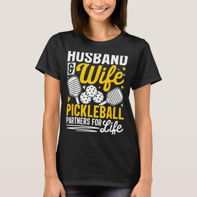 Camiseta Husband &amp; Wife Valentines Day Couple Ckleball  (Anverso)