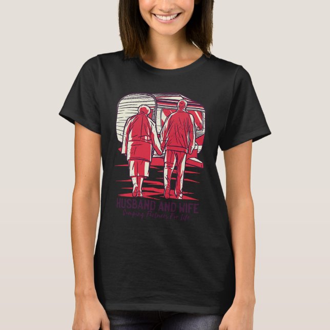 Camiseta Husband And Wife Camping Partners Beautiful (Anverso)