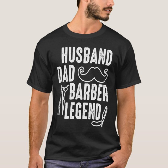 Camiseta Husband Dad Barber Legend Hairstylist Hair Salon H (Anverso)
