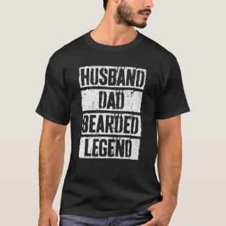 Camiseta Husband Dad Bearded Legend Father s Day