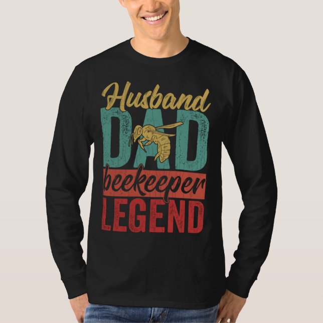 Camiseta Husband Dad Beekeeper  Beekeeping Apiary Honey Gra (Anverso)