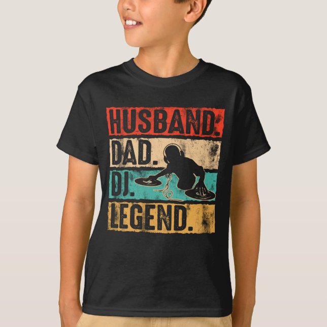 Camiseta Husband Dad DJ Legend DJ Disc Jockey Music Player (Anverso)