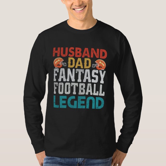 Camiseta Husband Dad Fantasy Football Legend Men Retro (Anverso)