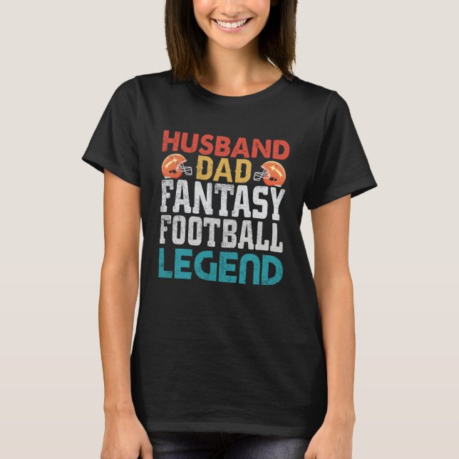 Camiseta Husband Dad Fantasy Football Legend Men Retro (Anverso)