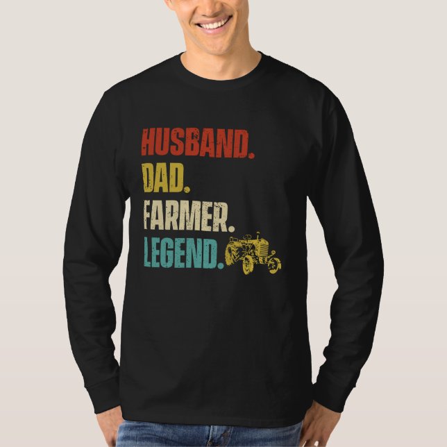 Camiseta Husband Dad Farmer Legend (Anverso)