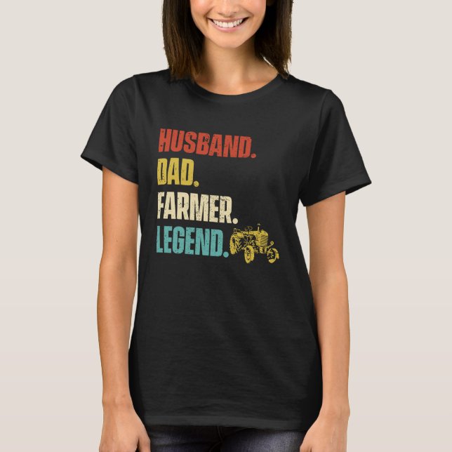 Camiseta Husband Dad Farmer Legend (Anverso)