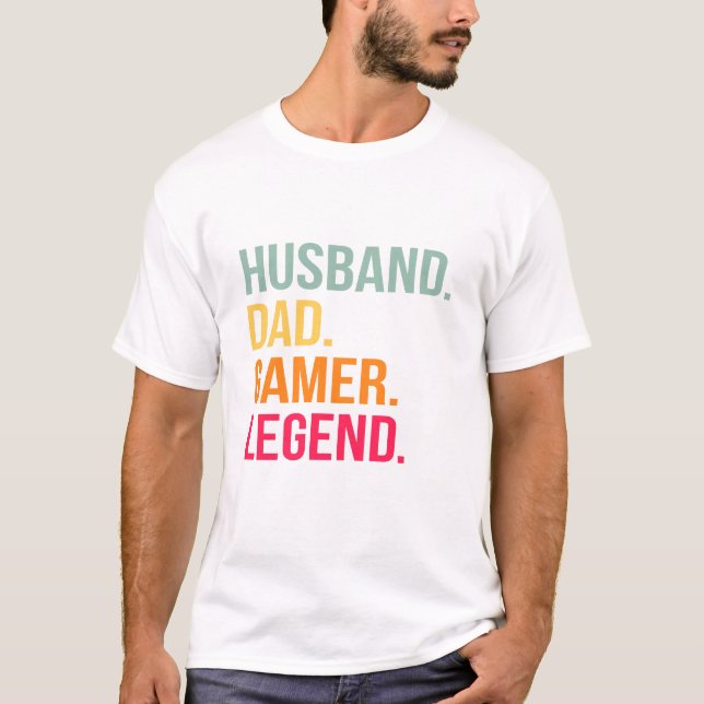 Camiseta Husband Dad Gamer Legend (Anverso)