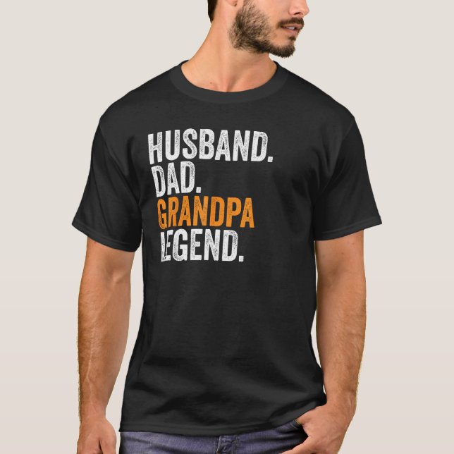 Camiseta Husband Dad Grandpa Legend  Occupation Office (Anverso)