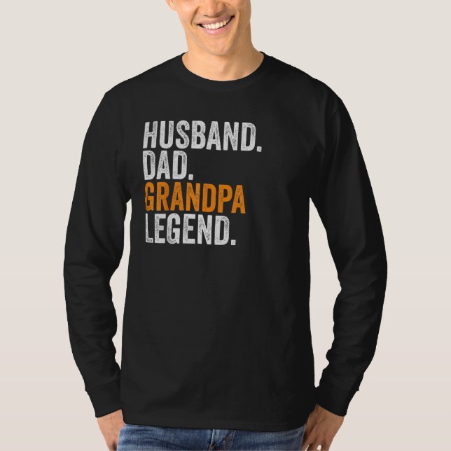 Camiseta Husband Dad Grandpa Legend  Occupation Office (Anverso)