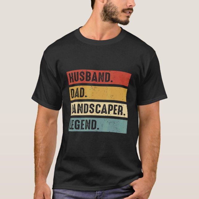 Camiseta Husband Dad Landscaper Lawn Care Landscaping Fathe (Anverso)