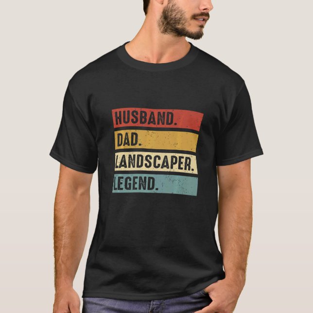 Camiseta Husband Dad Landscaper Lawn Care Landscaping Fathe (Anverso)
