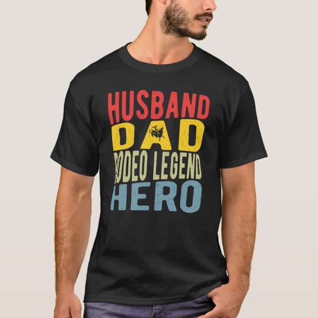 Camiseta Husband Dad Rodeo Legend Hero (Anverso)