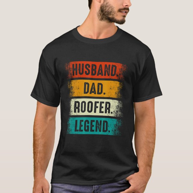 Camiseta Husband Dad Roofer   Roofing Fathers Day Mens (Anverso)