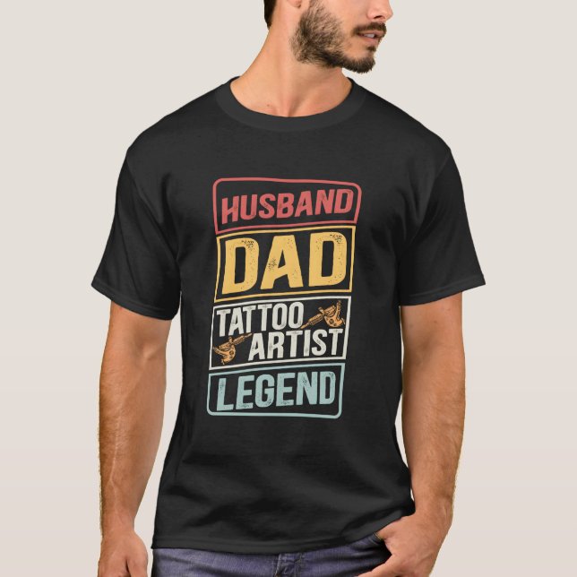 Camiseta Husband Dad Tattoo Legend Father'S Day (Anverso)