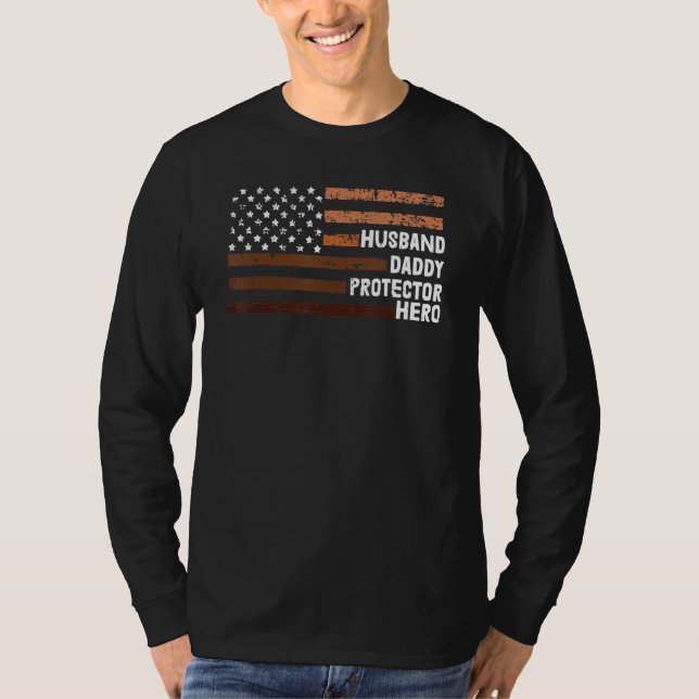 Camiseta Husband Daddy Protector Hero Father s Day Men Wome (Anverso)