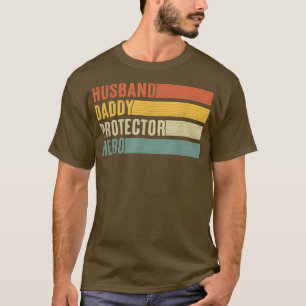 Camiseta Husband Daddy Protector Hero Father's Day Vintage 