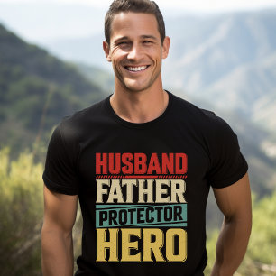 Camiseta Husband Father Protector Hero – Gift for Dad