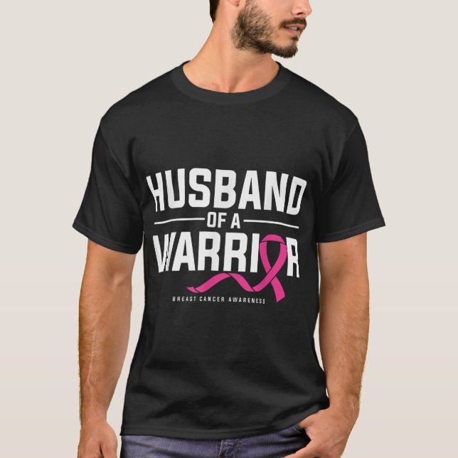 Camiseta Husband Of A Warrior Breast Cancer Awareness (Anverso)