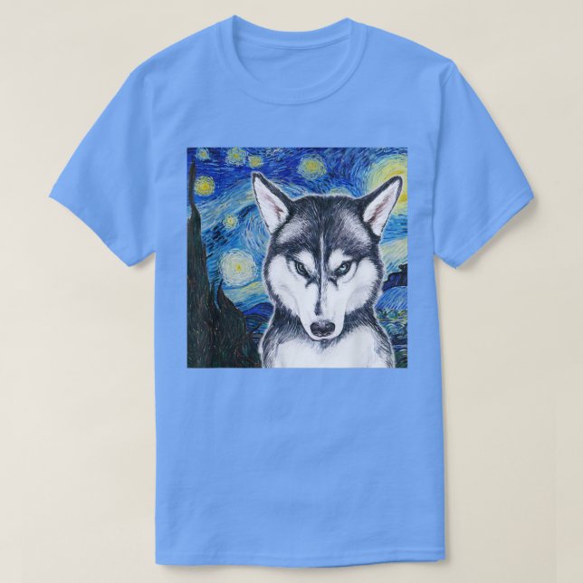Camiseta Huskey on a Starry Night  (Diseño del anverso)