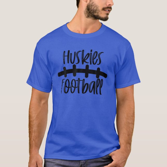 Camiseta Huskies Football School Spirit Team Mascot Game Ni (Anverso)
