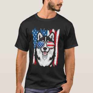 Camiseta Husky 4 de Julio Hombres Amor Perro Husky Siberian