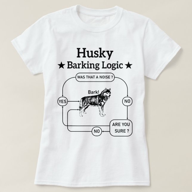 Camiseta Husky Barking Logic Graciosa Perro Siberiano Sarcá (Diseño del anverso)
