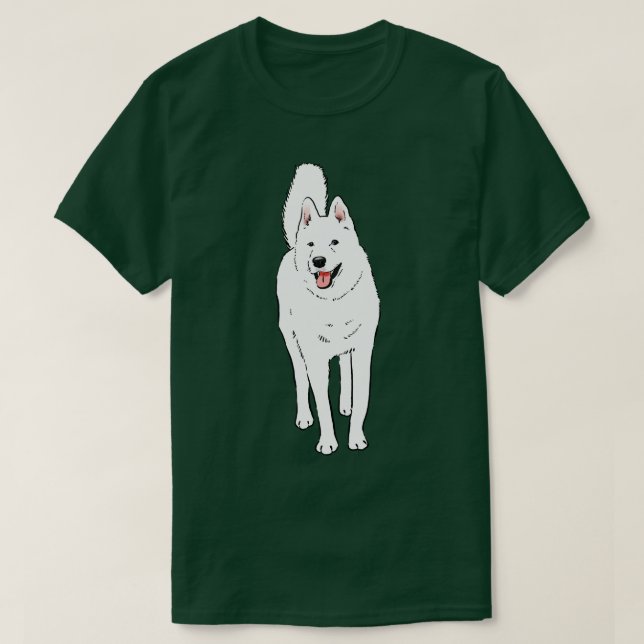 Camiseta Husky blanco con ojos azules (Diseño del anverso)