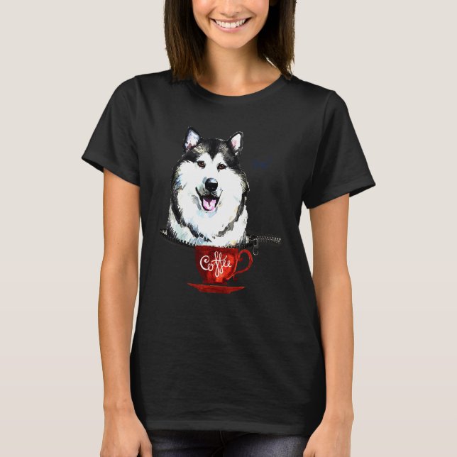 Camiseta Husky con Alaskan Malamute (Anverso)
