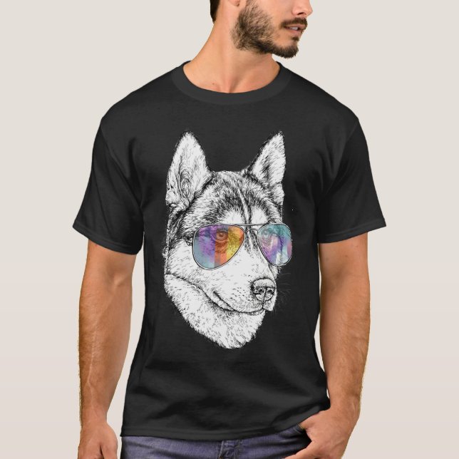 Camiseta Husky con Aviadores (Anverso)