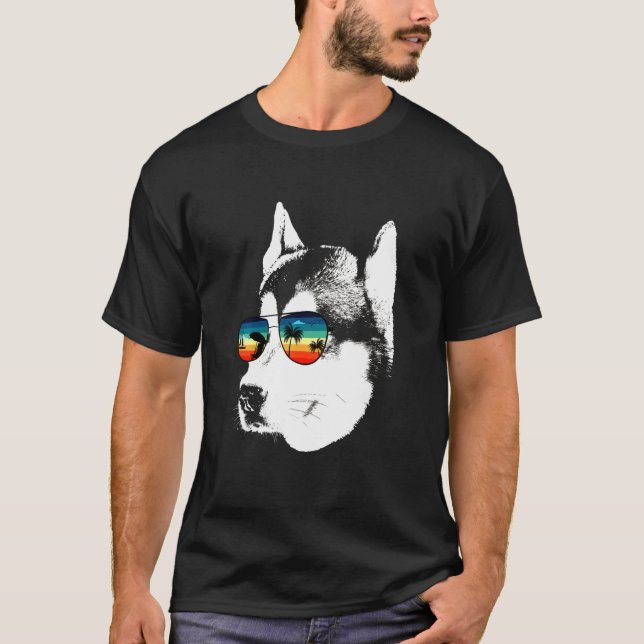 Camiseta Husky con gafas de sol de vidrio (Anverso)
