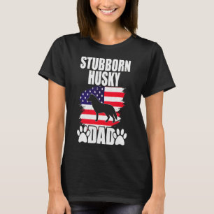 Camiseta Husky Dad Dog American Bandera