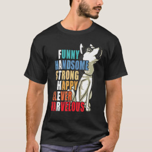 Camiseta Husky Dad Husky Handsome Strong Daddy