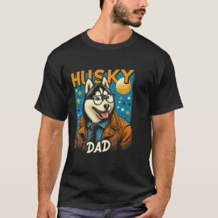Camiseta Husky Dad Siberian Husky Dog Mascota para hombres