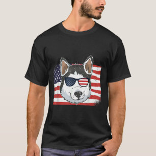 Camiseta Husky Dad Y Mama Bandera Estadounidense 4 De Julio