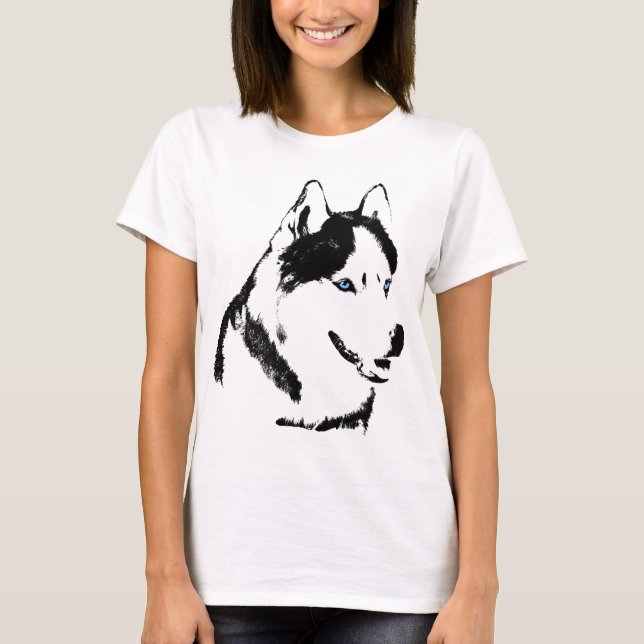 Camiseta Husky Damas Husky Sled Dog Shirt (Anverso)