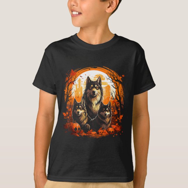 Camiseta husky de Halloween  (Anverso)