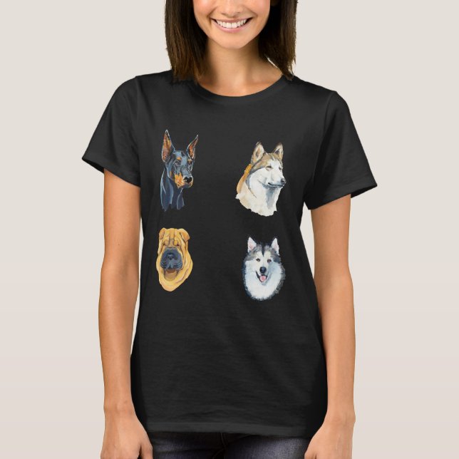 Camiseta Husky Doberman Charpei Malamute Pack 263 (Anverso)