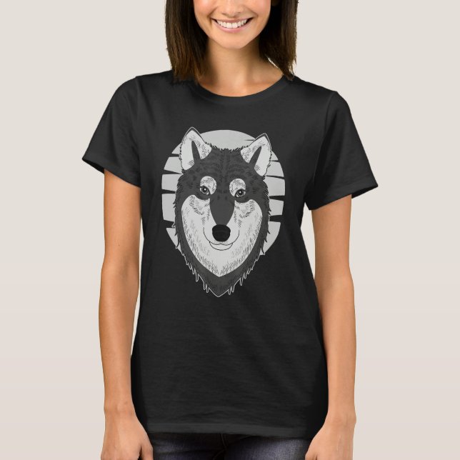 Camiseta Husky dog imprint artwork face with Siberian Husky (Anverso)