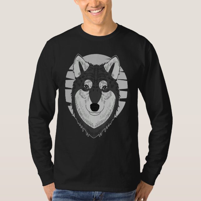 Camiseta Husky dog imprint artwork face with Siberian Husky (Anverso)