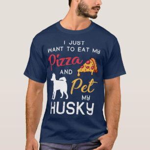 Camiseta Husky Dog Pizza Lover Propietario Navidades Cumple