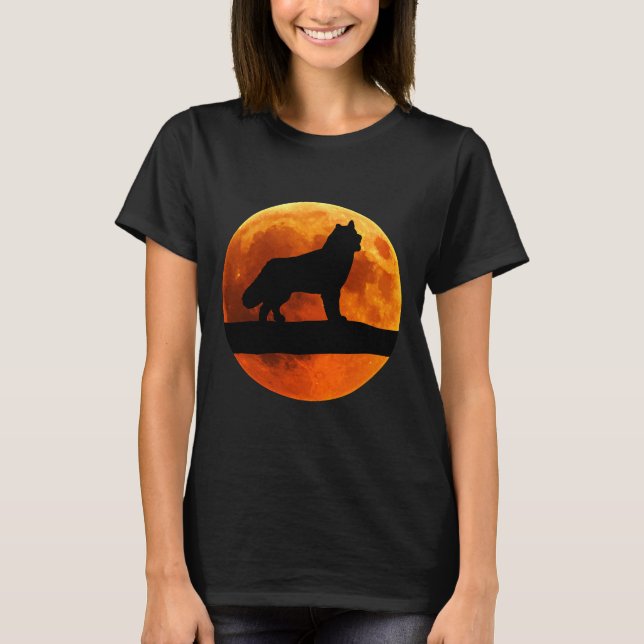 Camiseta Husky Dog Silhouette Moon Siberian Husky (Anverso)