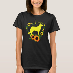 Camiseta Husky Dog Sunflower Heart