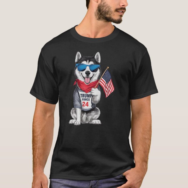 Camiseta Husky Even My Dog Wants Trump Vance 2024 (Anverso)