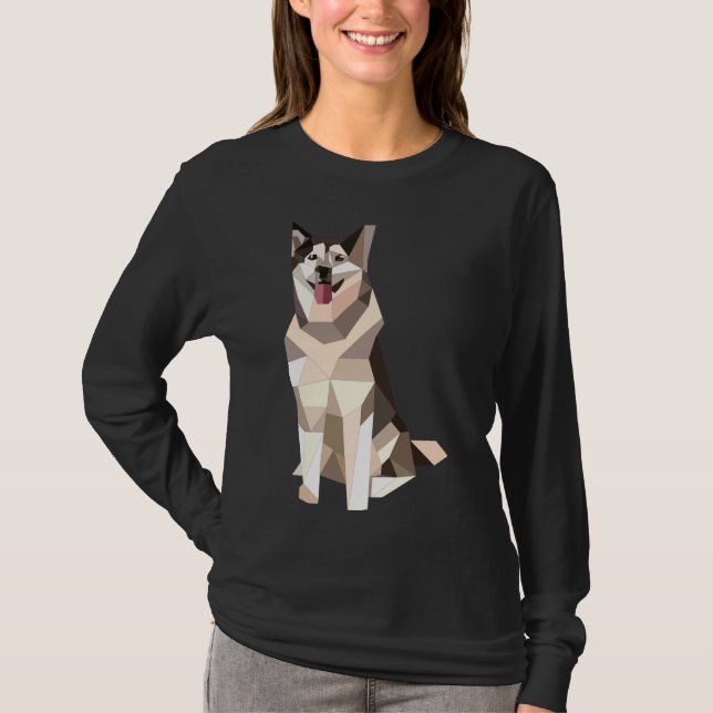 Camiseta Husky geométrico (Anverso)