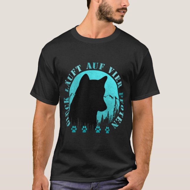 Camiseta Husky-Glück läuft auf vier Pfoten (Anverso)