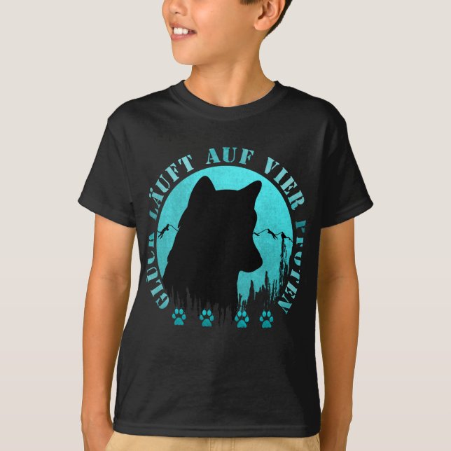 Camiseta Husky - Glück läuft auf vier Pfoten (Anverso)