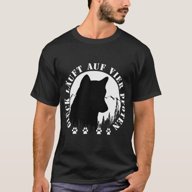 Camiseta Husky-Glück läuft auf vier Pfoten T-Shirt (Anverso)